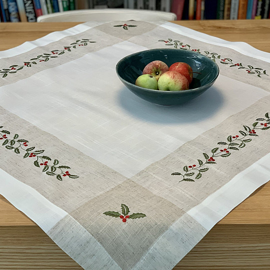 Tovaglia Rametti con cornice di vischio