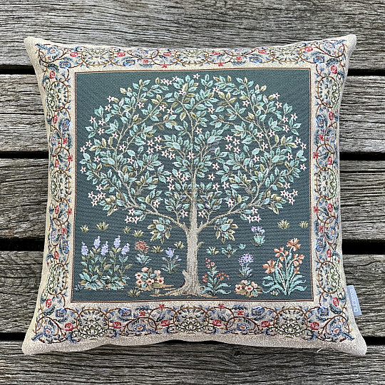 Fodera per cuscino arazzo ALBERO DELLA FORTUNA verde