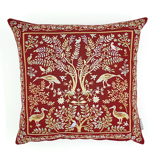 Federa per cuscino in arazzo WILLIAM MORRIS bordeaux