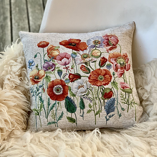 Fodera per cuscino arazzo POPPY ROMANCE