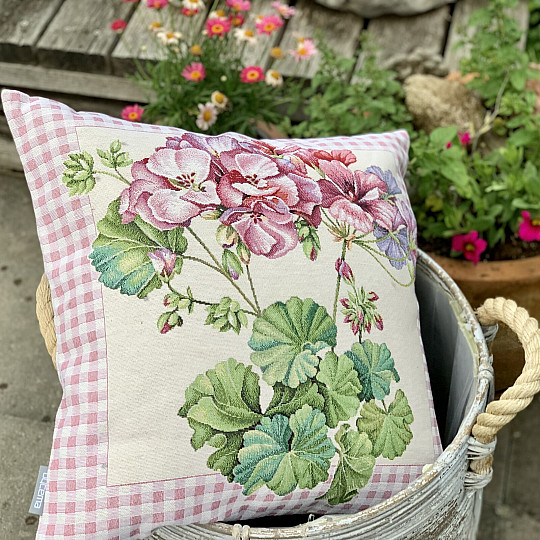 Fodera per cuscino arazzo PELARGONIE
