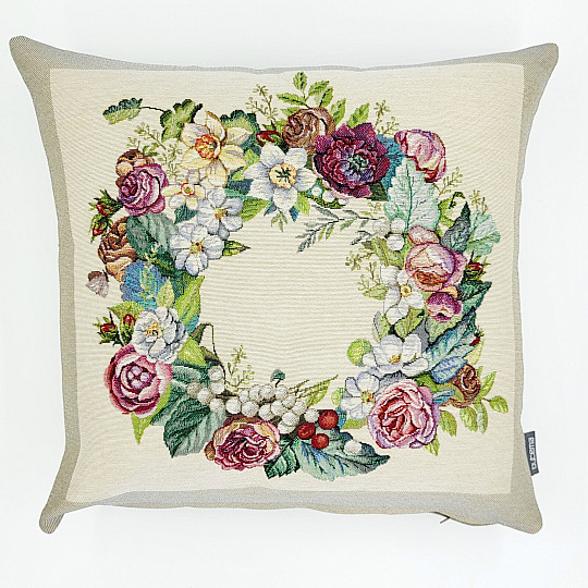 Fodera per cuscino con arazzo WREATH FOR JOY
