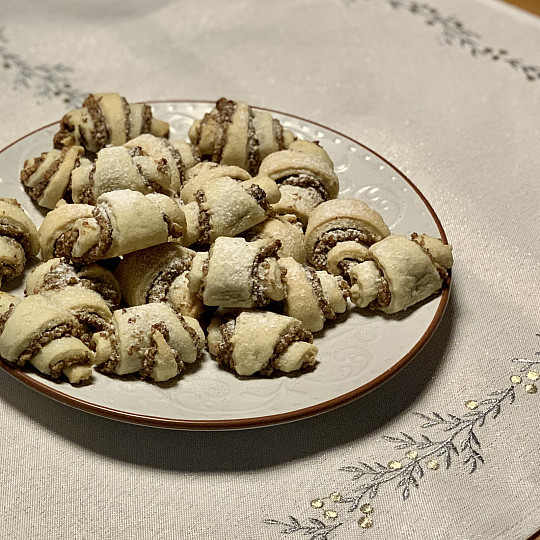 Tovaglia e scialle natalizio ricamati VISIO ARGENTO