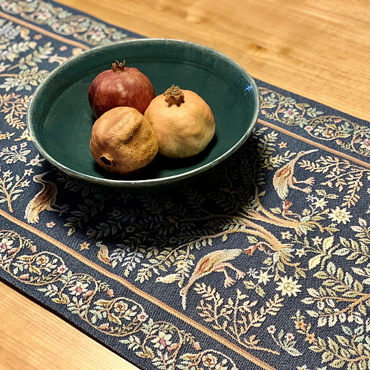 Tovaglia e sciarpa arazzo WILLIAM MORRIS blu