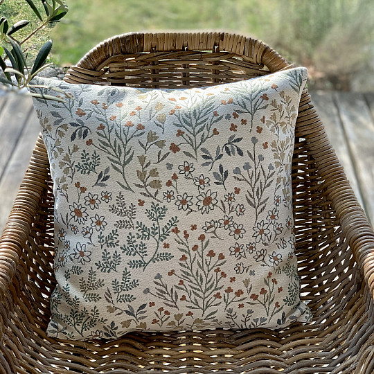 Federa per cuscino in arazzo GLADIS FLOR blu