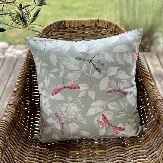 Federa decorativa ROSETO DRAGONFLY mentolo