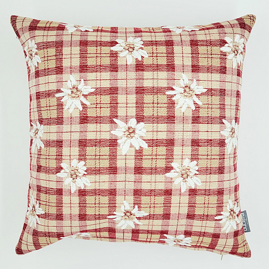 Federa decorativa FIORI E DIAMANTI rossa