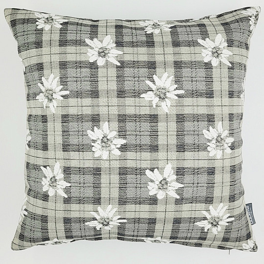 Federa decorativa FIORI E DIAMANTI grigio