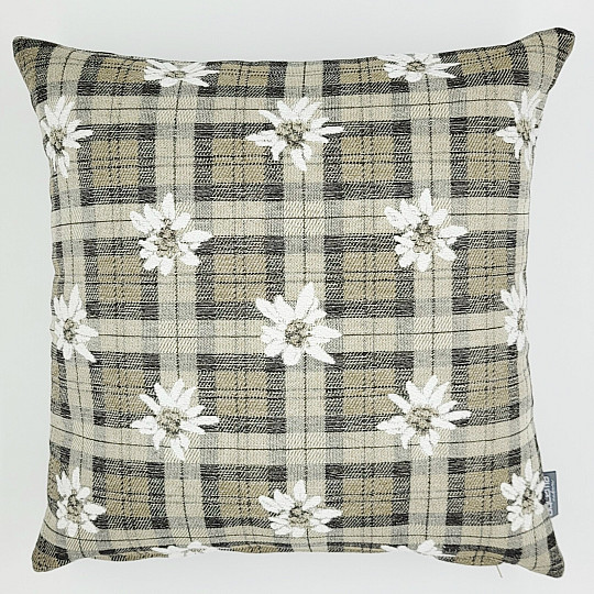 Federa decorativa FIORI E DIAMANTI marrone chiaro