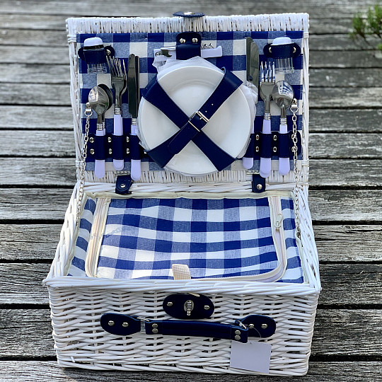 Cestino da picnic GARDEN bianco per 4 persone