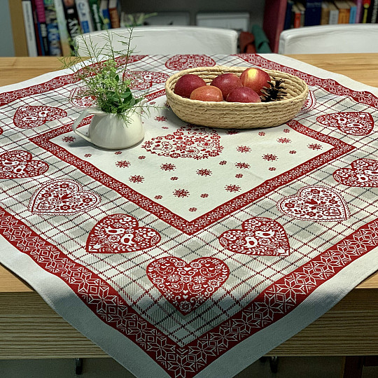 Tovaglia e sciarpa in arazzo CUORE IN KARA