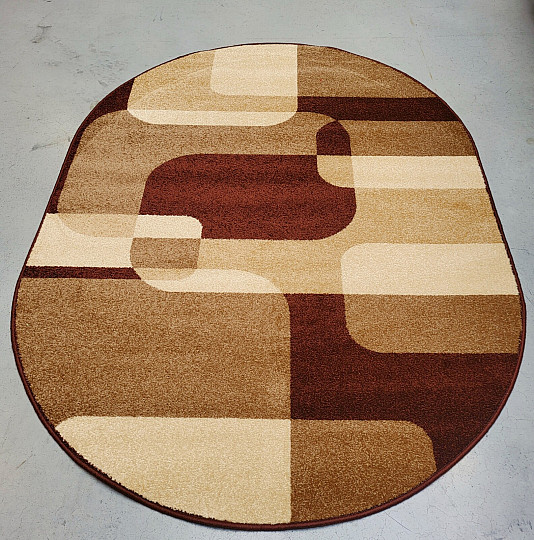 Tappeto ovale color seppia