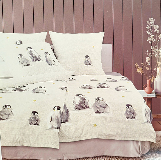 Biancheria da letto di lusso in flanella IRISETTE PANDA 8645-80 PINGUINI