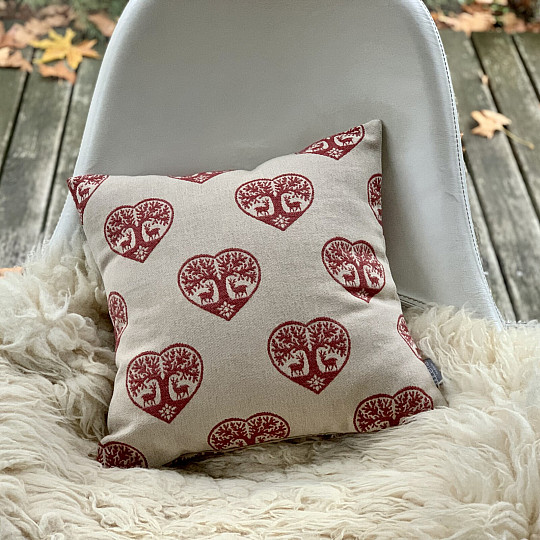 Copertina decorativa di lusso CUORE CON CERVO rosso B