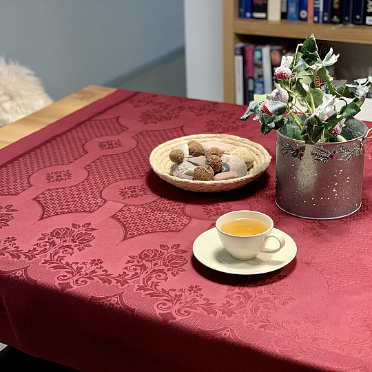 Tovaglia DAMASCO bordeaux 120x140