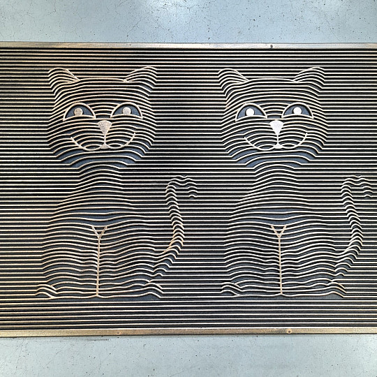 Zerbino in gomma DUE GATTI 3D