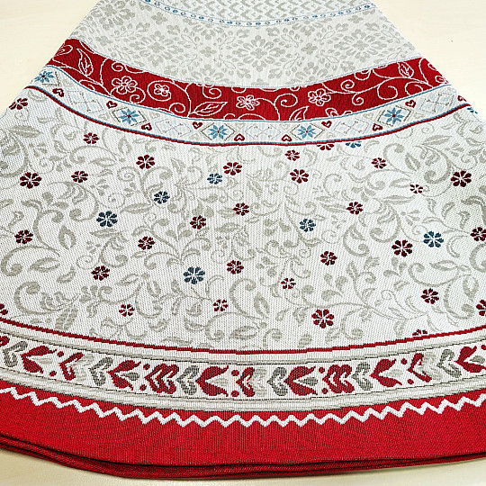 Tovaglia rotonda in arazzo FIORI IN UNA CORNICE