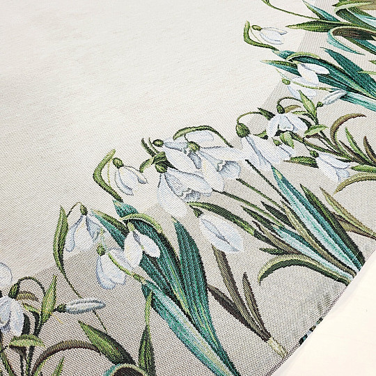 Tovaglia rotonda in arazzo FIOCCHI DI NEVE