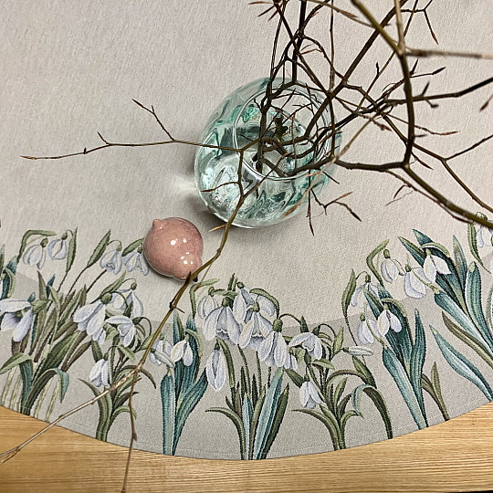 Tovaglia rotonda in arazzo FIOCCHI DI NEVE