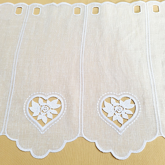 Tenda in vetro colorato CUORE BIANCO