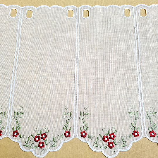 Tenda in vetro colorato FIORI ROSSI