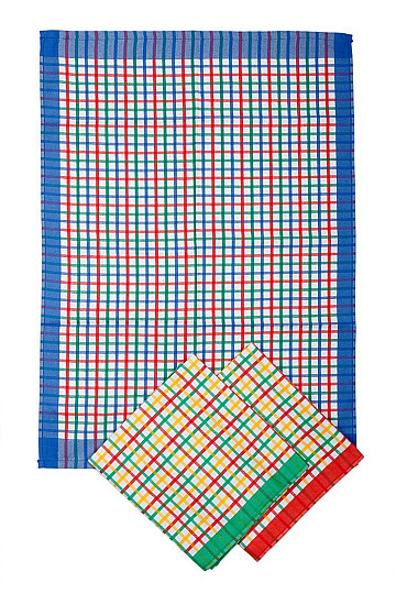 Asciugamani in cotone a quadri grigio chiaro