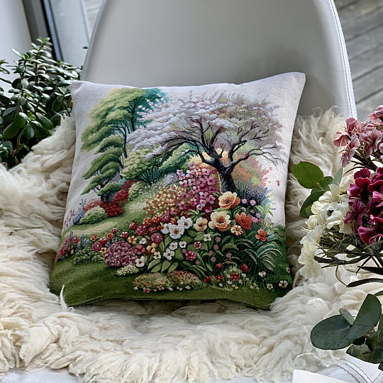 Federa per cuscino arazzo NATURA MORTA NEL PARCO