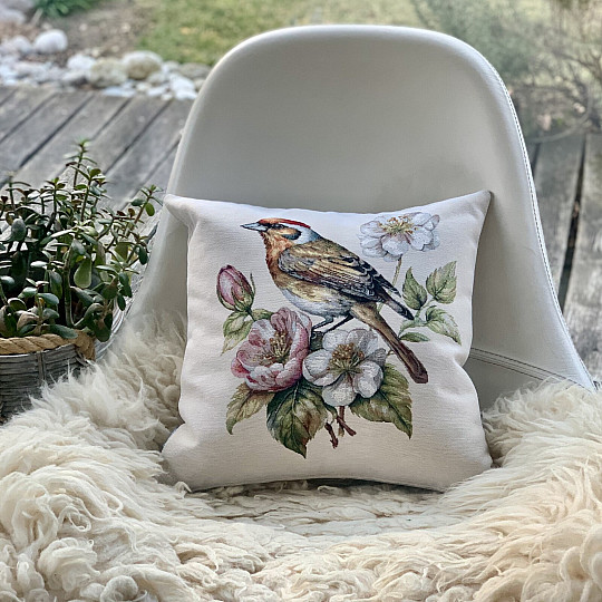 Federa per cuscino arazzo CARDELLINO SUL MELO