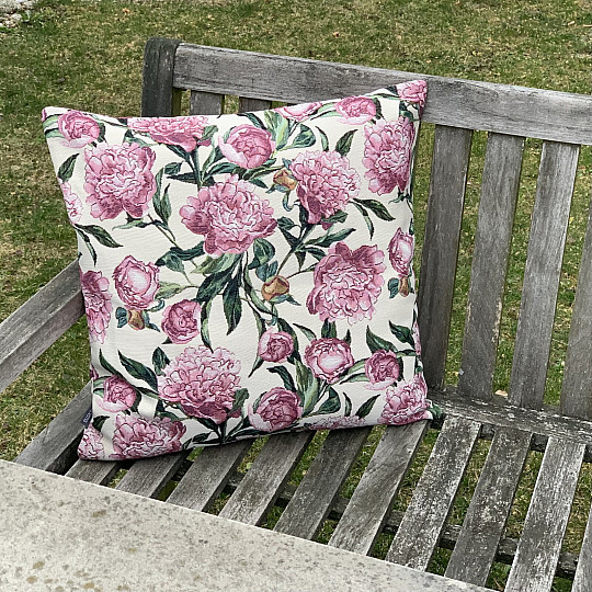 Federa in arazzo con peonie
