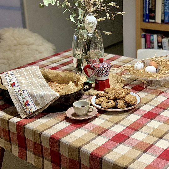 Tovaglia e sciarpa ATILA ROSSO