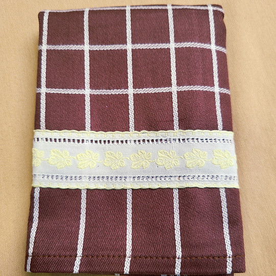 ASCIUGAMANI MARRONI DELLA NONNA CON FOGLIE