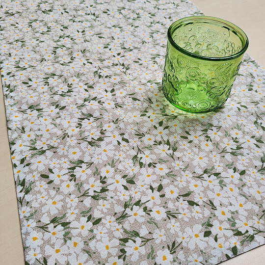 Tovaglia e sciarpa FIORI BIANCHI