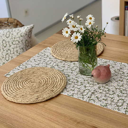 Tovaglia e sciarpa FIORI BIANCHI