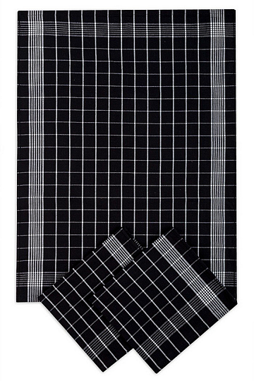 Asciugamani di cotone NERO NEGATIVO - BIANCO