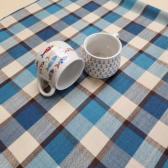 Tovaglia e sciarpa ATILA BLUE