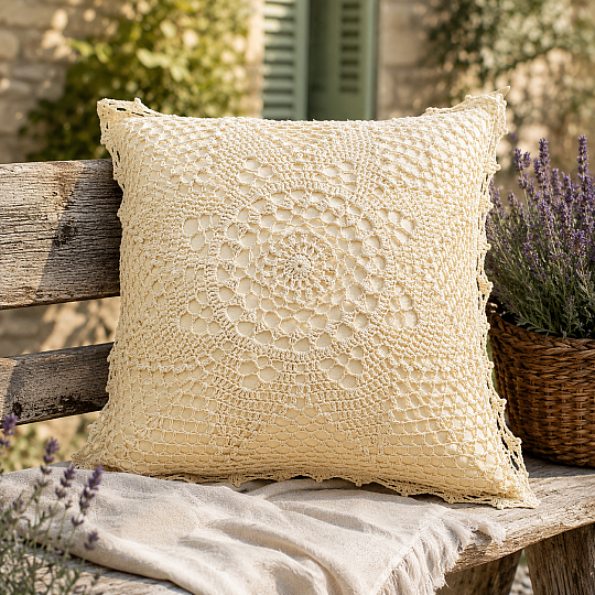 Copertura decorativa in pizzo FIORE beige