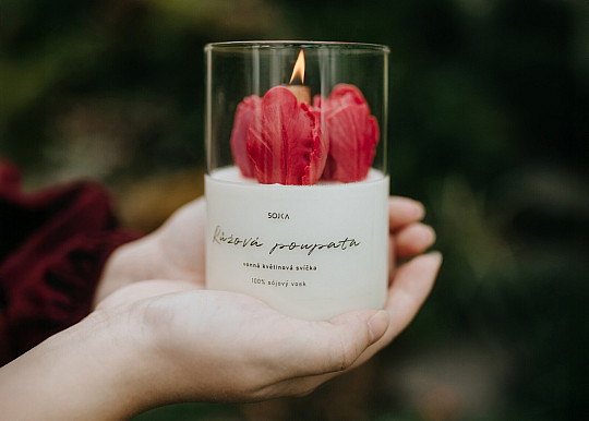 Candela profumata floreale ROSE BUDS con coperchio