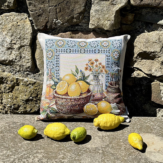 Federa in arazzo NATURA MORTA CON LIMONI
