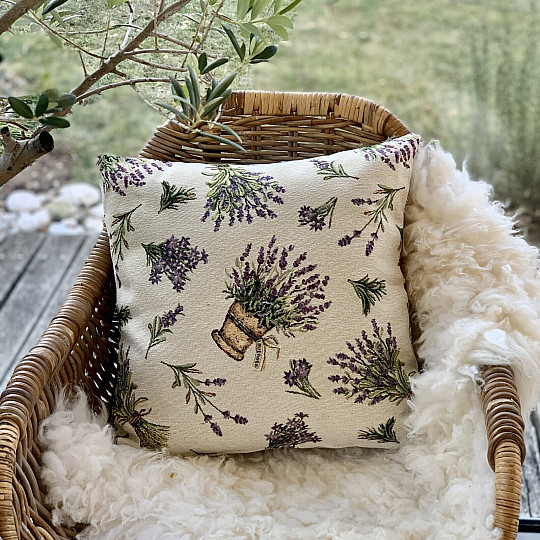 Fodera per cuscino arazzo FIORE DI LAVANDA