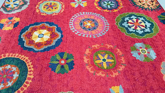 Tappeto in pezzi MANDALA rosso