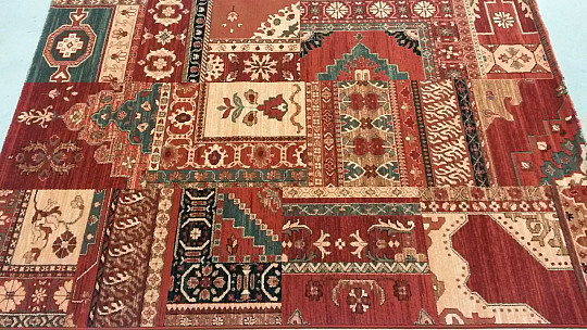 Tappeti di lana di lusso ROYAL PATCHWORK multi rosso