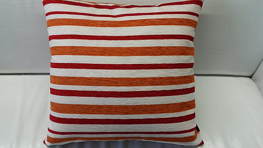 Fodera per cuscino decorativo PEKING strisce rosso-arancio