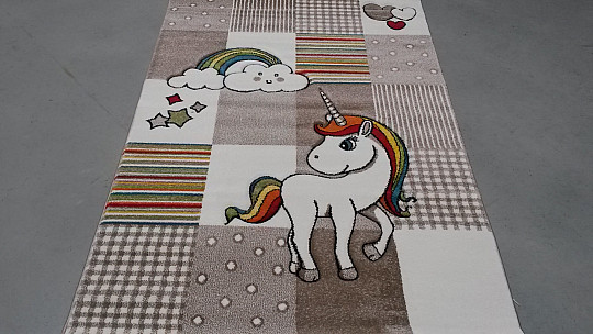 Tappeto per bambini Unicorno beige