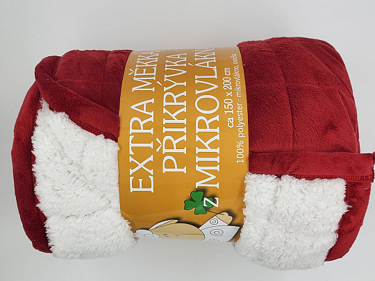 coperta in microfibra EXTRA SOFT PECORA cucitura BORDÓ