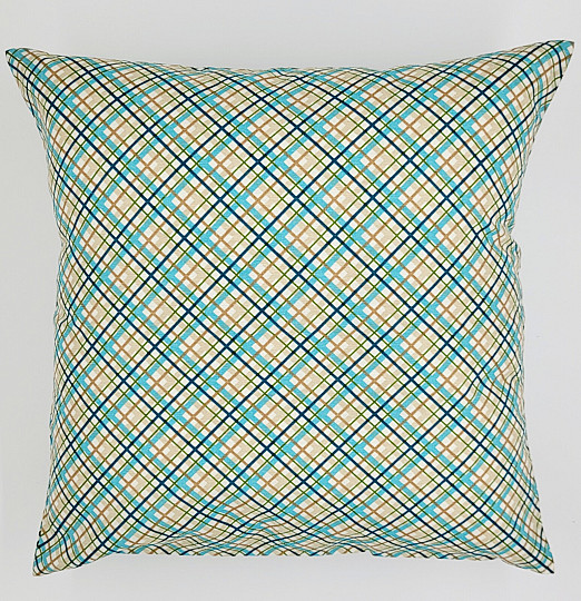 Fodera per cuscino decorativo EUGEN turchese-marrone
