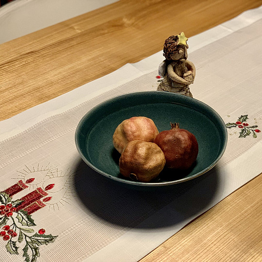 Tovaglia e sciarpe natalizie ricamate CANDELA