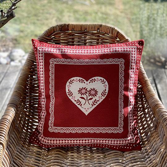 Fodera per cuscino gobelin SELSKÁ JIZBA rosso