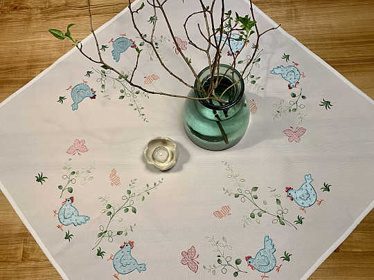 Tovaglie e sciarpe ricamate SLEPIČKY blu