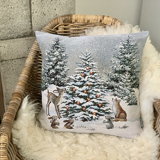 Copertina arazzo natalizio ANIMALI ALL&#39;ALBERO