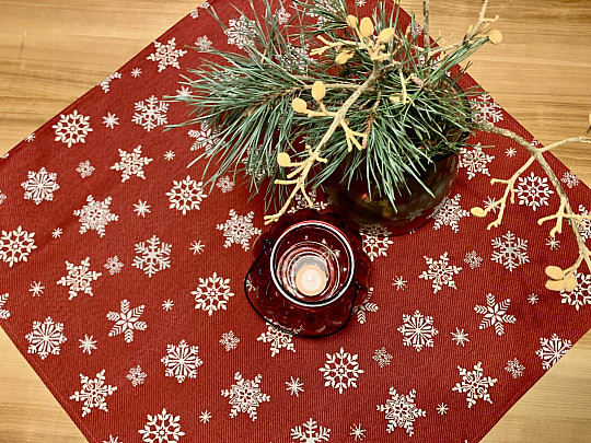 Tovaglia e sciarpa in arazzo BANDIERA ROSSA